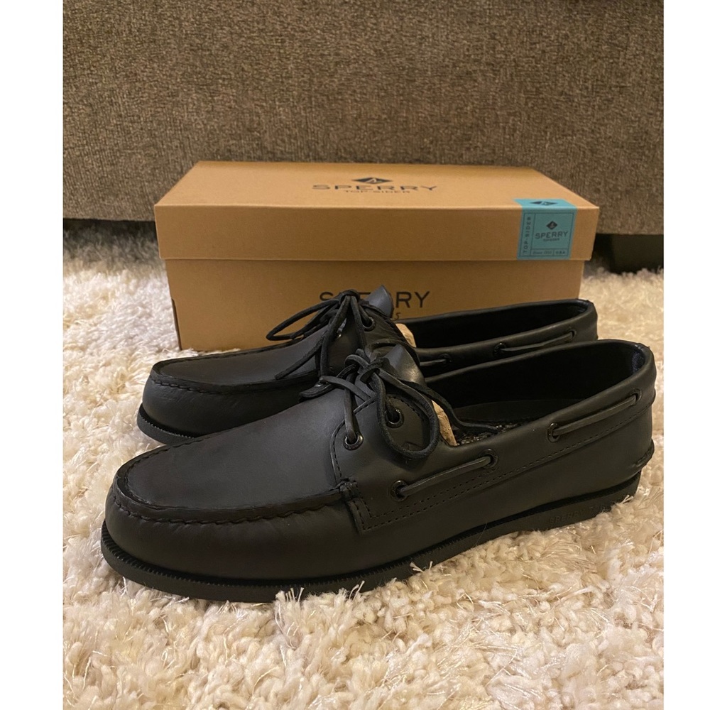 NEW Mens Sperry’s All BlackBoat Shoes